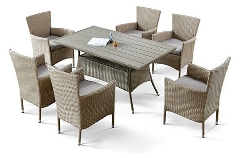 Комплект мебели ротанг AFM-195-6Pcs Beige (6+1)